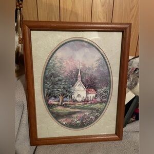 Framed Church Landscape Art